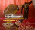 Set  Jamon Serrano, ganze Hinterkeule mind. 6,3kg+Wein+St�nder+Messer