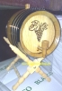 Barril de madera de 8 l con soporte, p.ej. para vino Moscatel