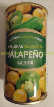 Hacendado aceitunas rellenas de jalapeños, 350 gr