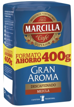 Marcilla descafeinado mezcla, molido, 400gr.