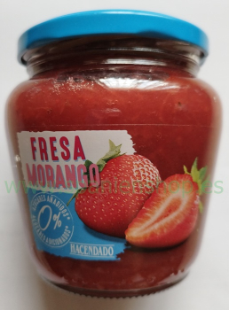 Hacendado Strawberry jam 0% added sugars, 380g.