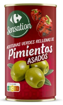 Oliven gefüllt mit Paprika, 350 gr