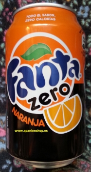 Fanta, org. with orange without sugar  0,33l tin