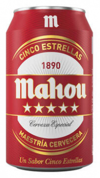 80 x 0,33 l Mahou 5 Stars, can